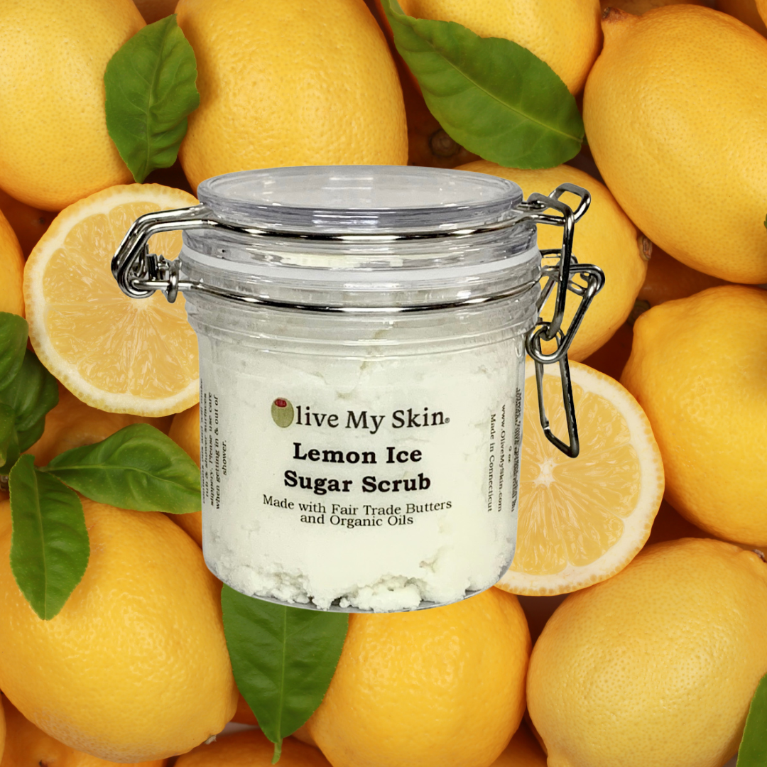 lemon ice sugar scrub in a bail top jar