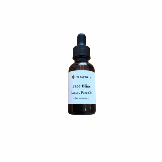 amber dropper bottle with black top. facial oil, 1 oz