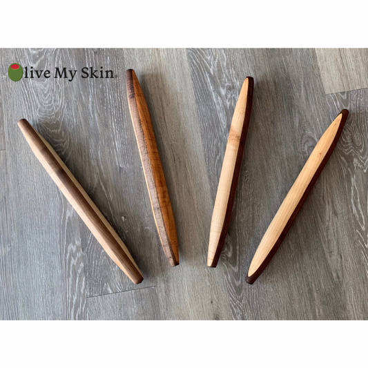 Hand made French rolling pin. made with 3 different types of wood for added color. 