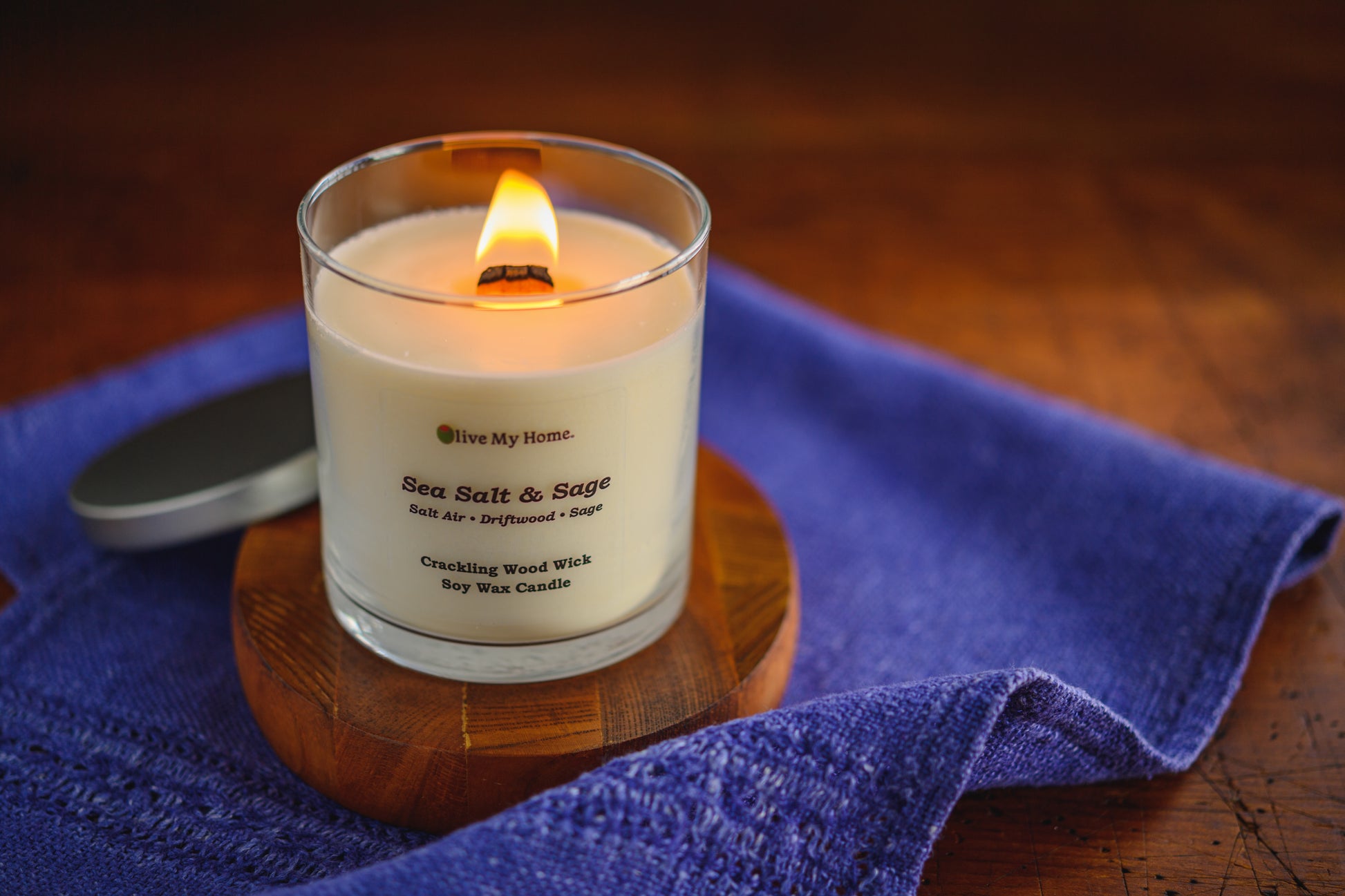 Wood wick soy candle